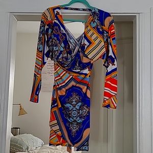 Venues faux wrap dress.  Very flattering.